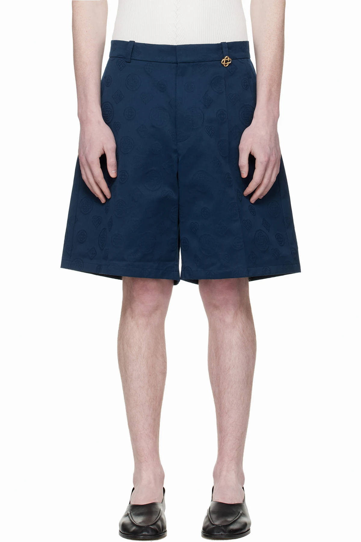 Navy Monogram Shorts