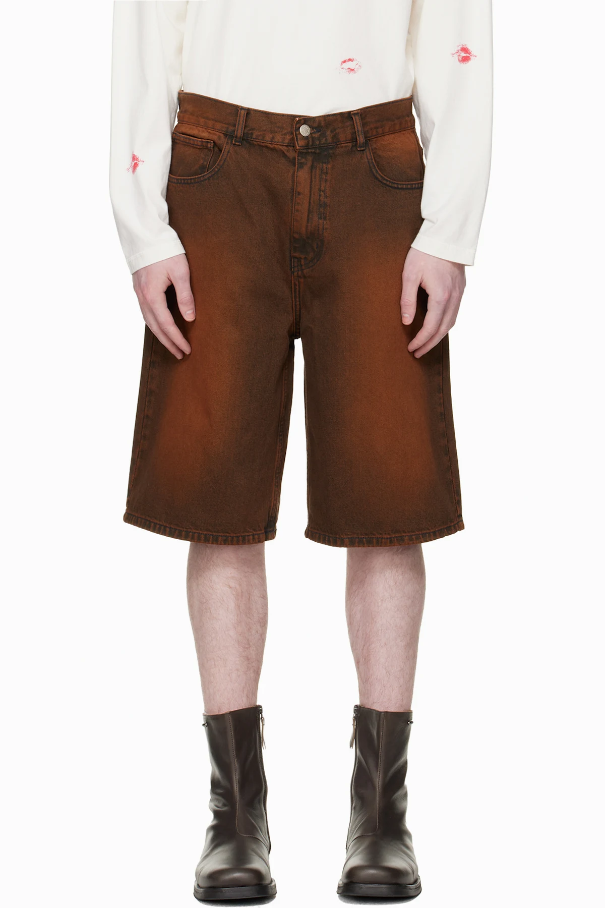 Brown 'Summer Fantasies' Denim Shorts