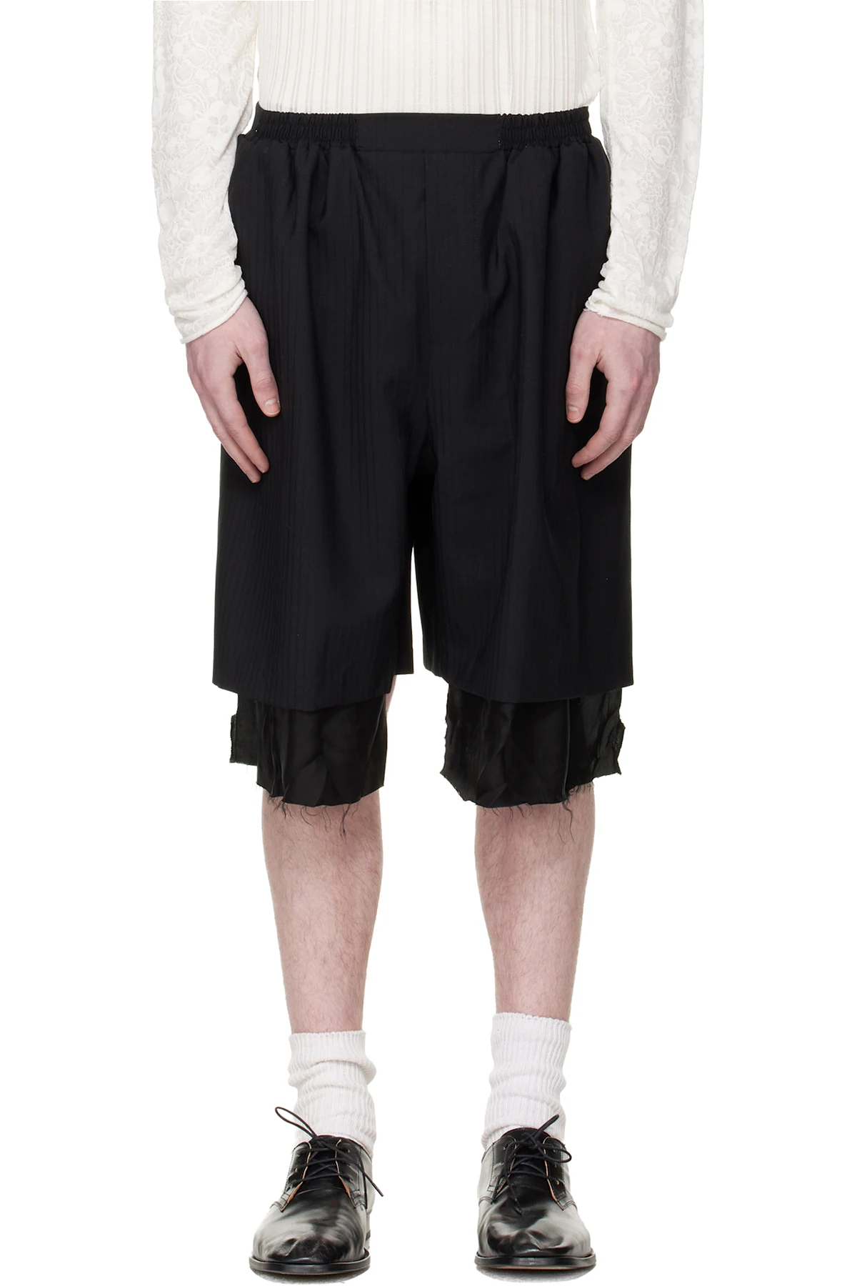 Black Exploded Lining Shorts