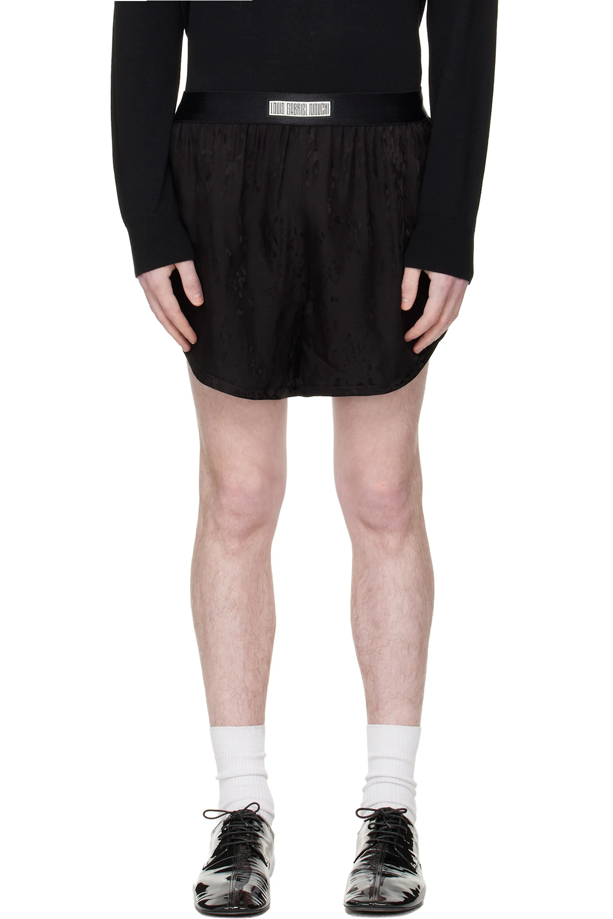 Black Jacquard Shorts