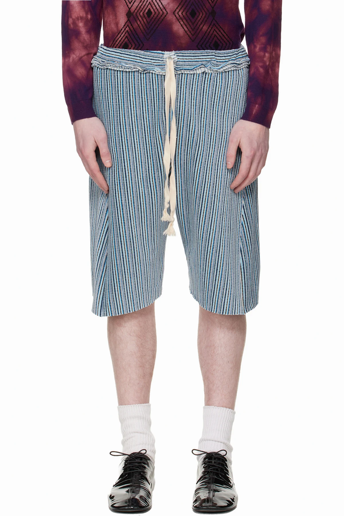 Blue Twisted Track Shorts