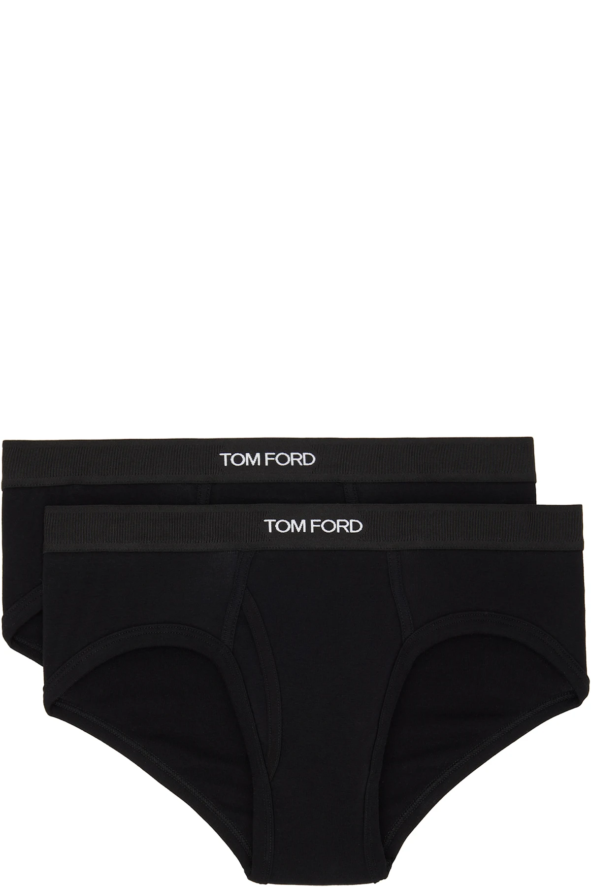 Two-Pack Black Cotton Briefs