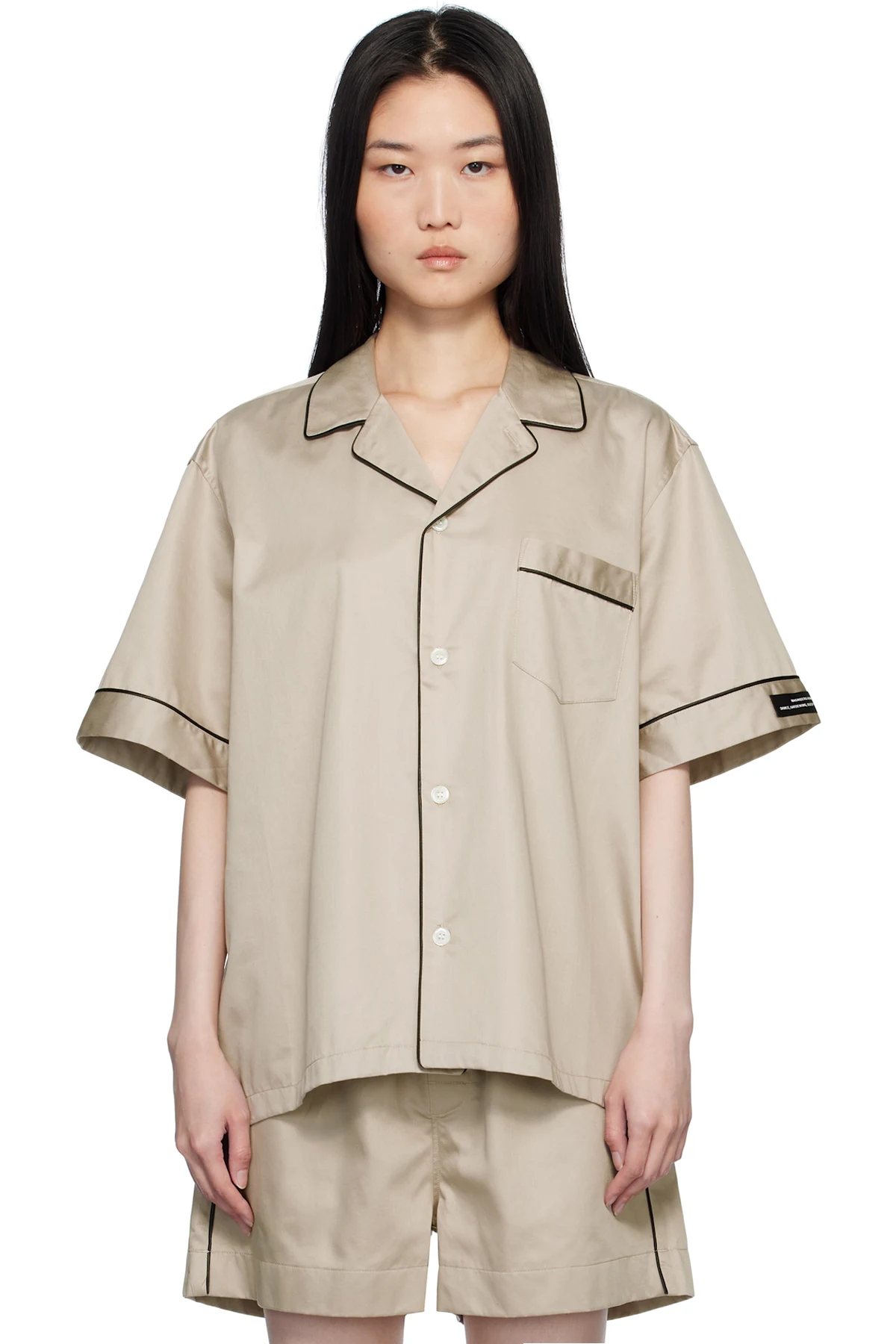 Taupe Sorbetto Short Sleeve Pyjama Shirt