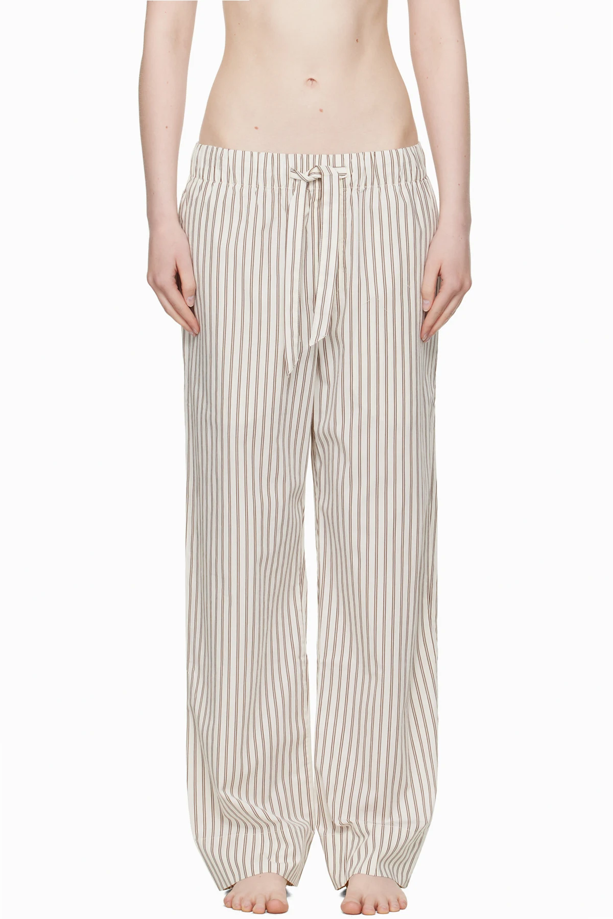 Off-White & Brown Poplin Pyjama Pants