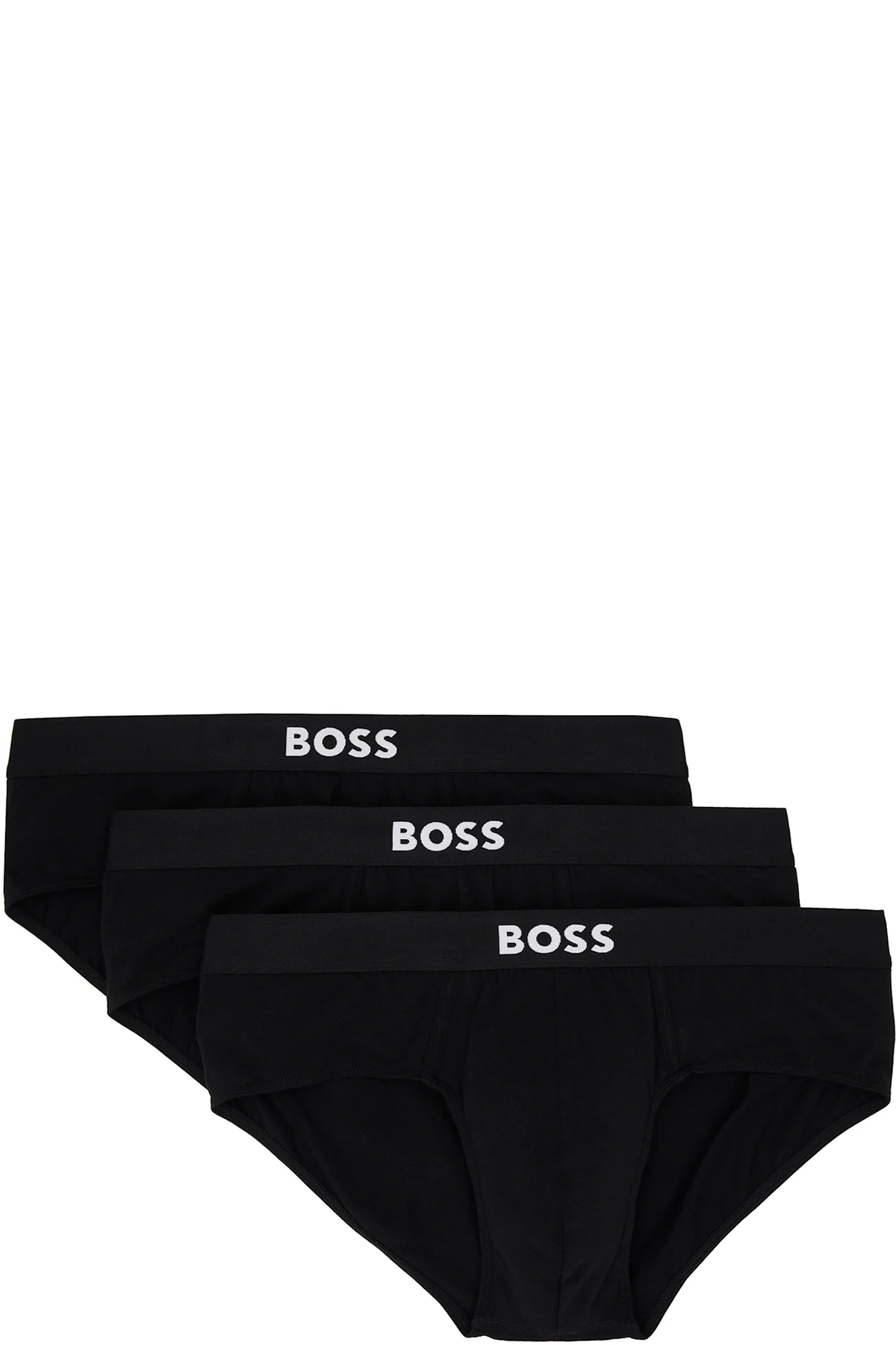 Three-Pack Black Logo Waistbands Boxers