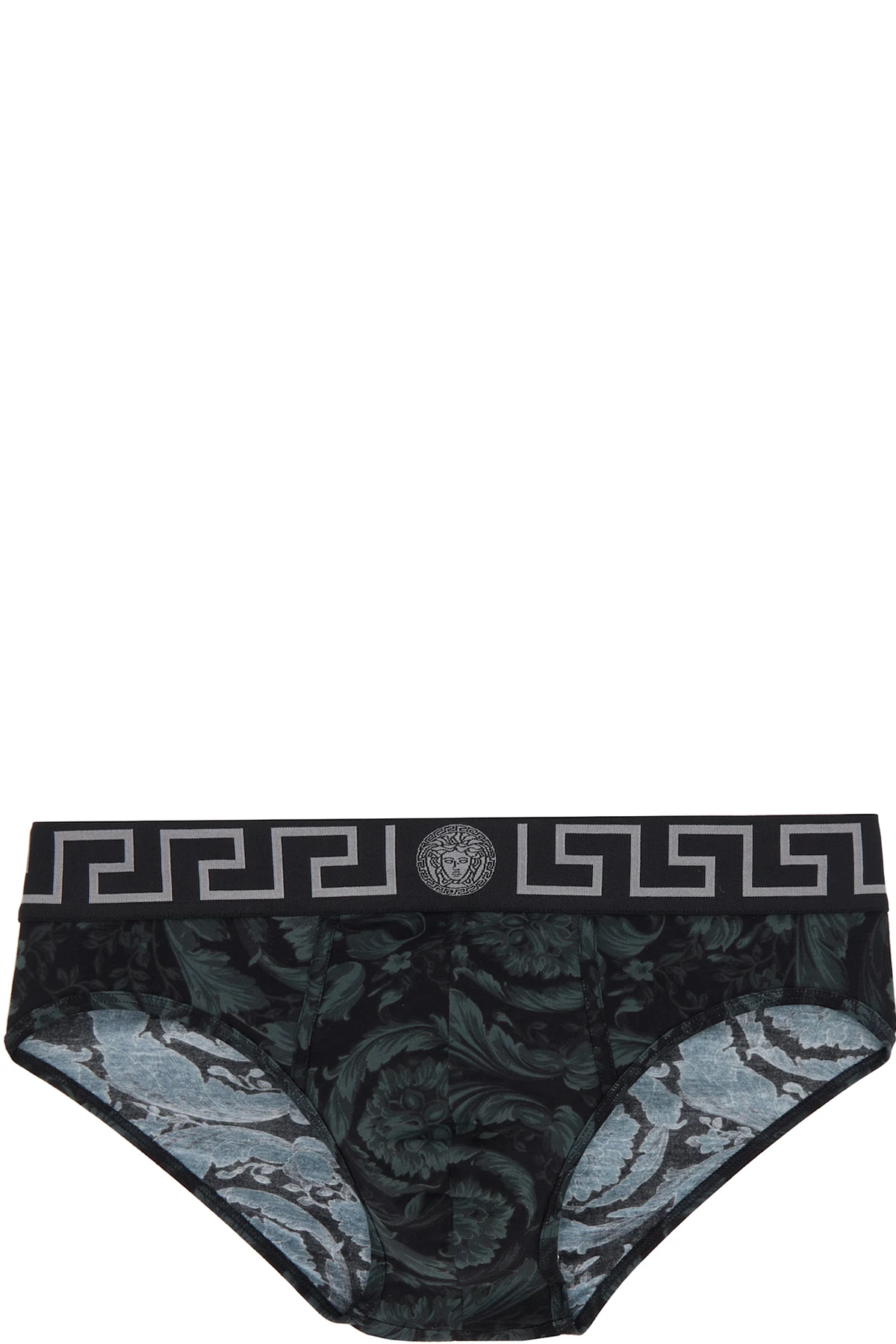 Black & Gray Barocco Briefs