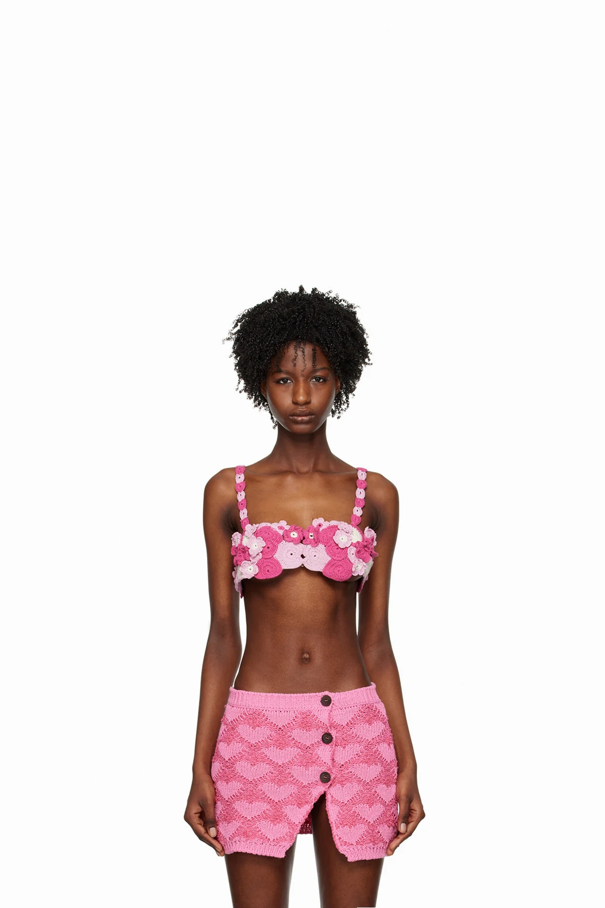 Pink Sweetheart Neck Bra