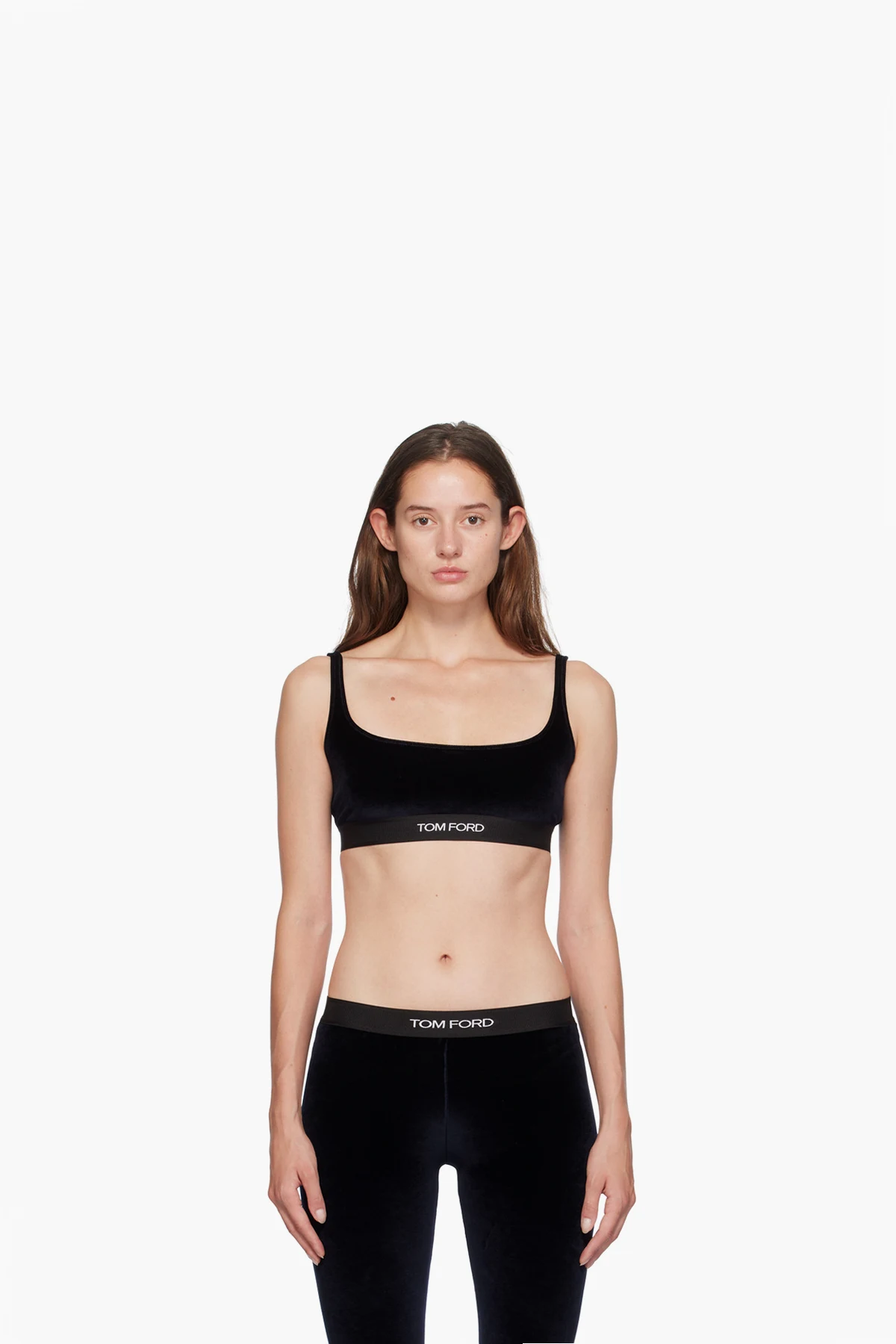 Navy Jacquard-Logo Bra