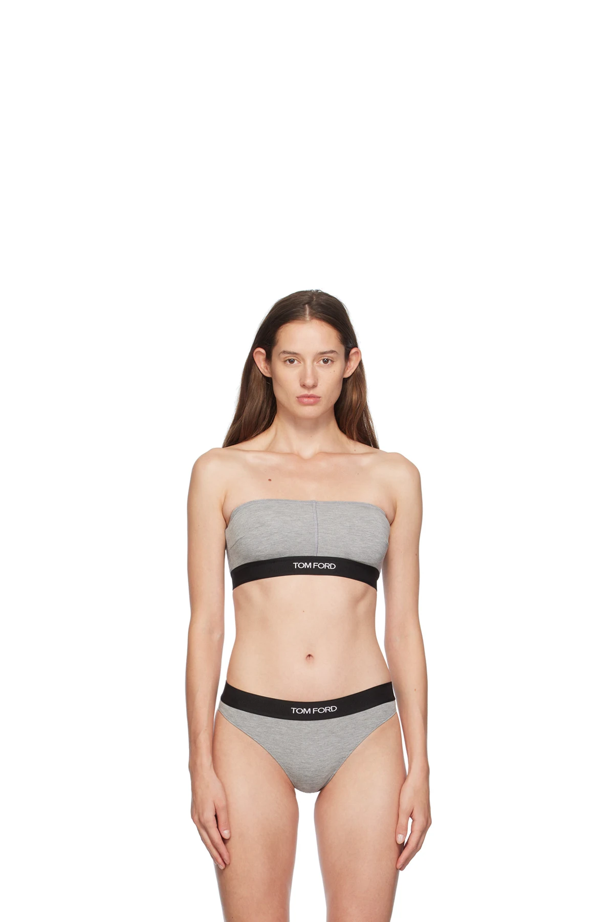 Gray Modal Signature Bandeau Bra