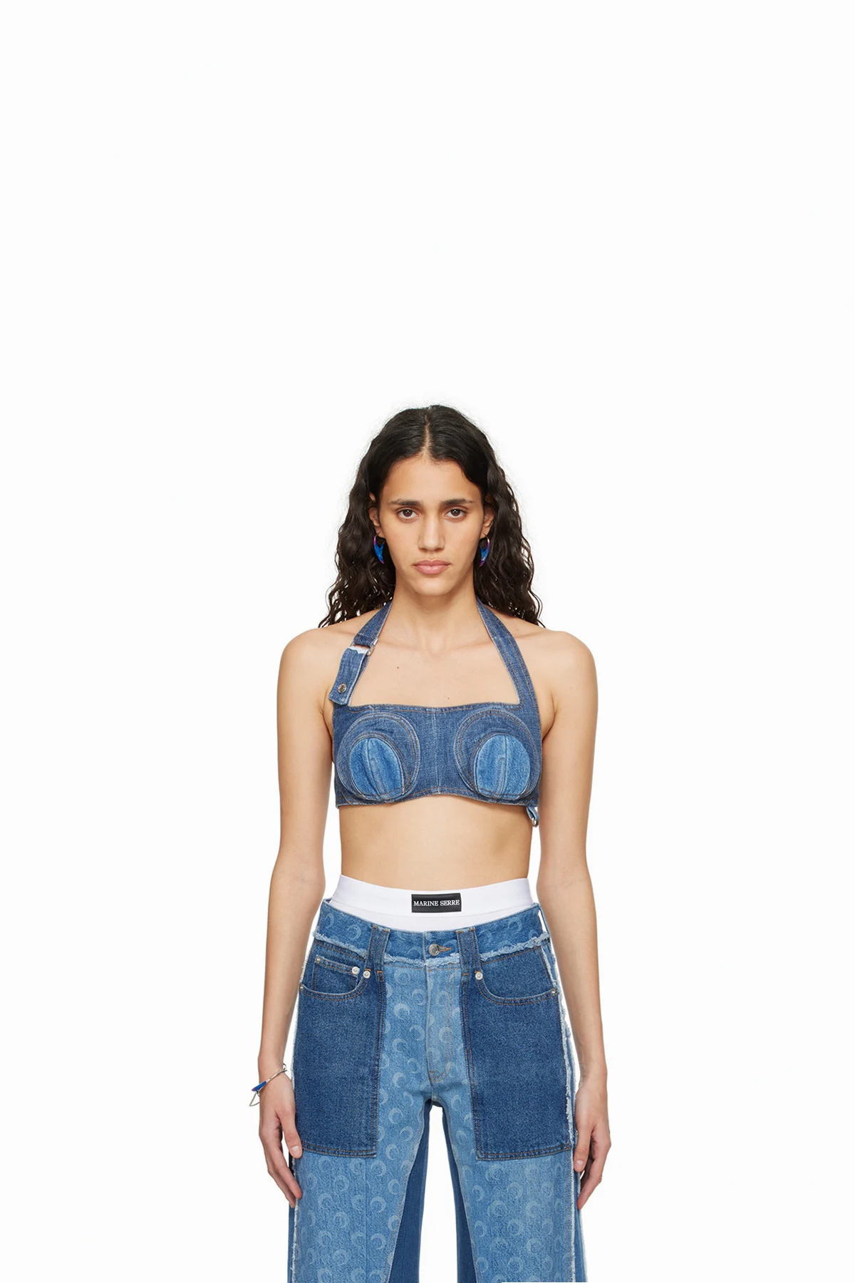 Navy Regenerated Denim Bra