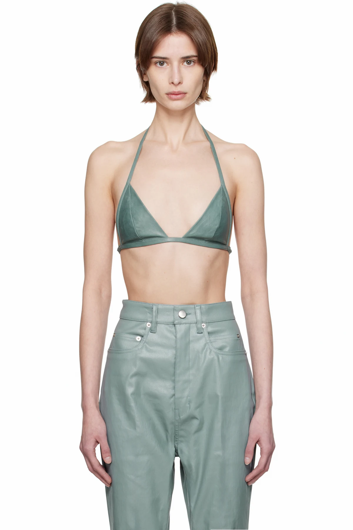 Blue Hollywood Waxy Lamb Leather Bra