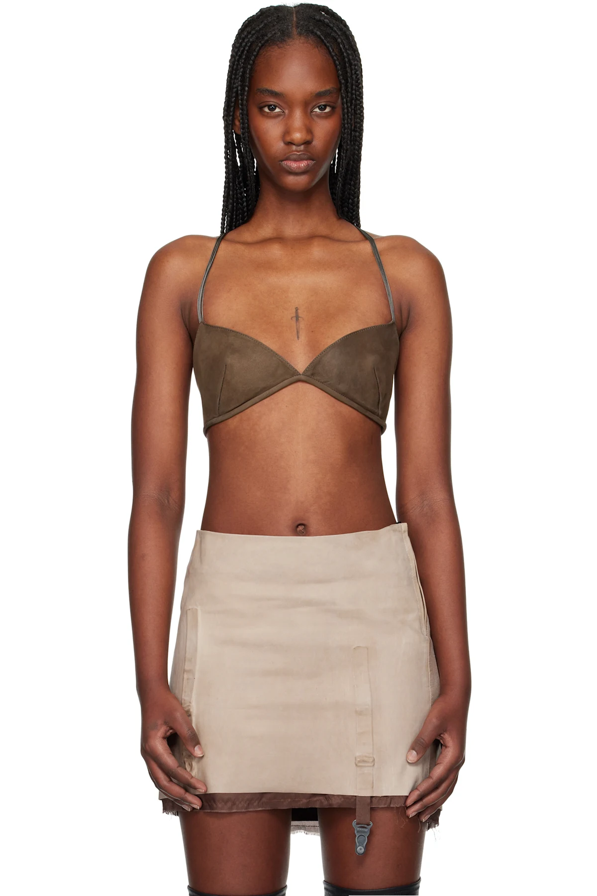 Brown Eros Leather Bra