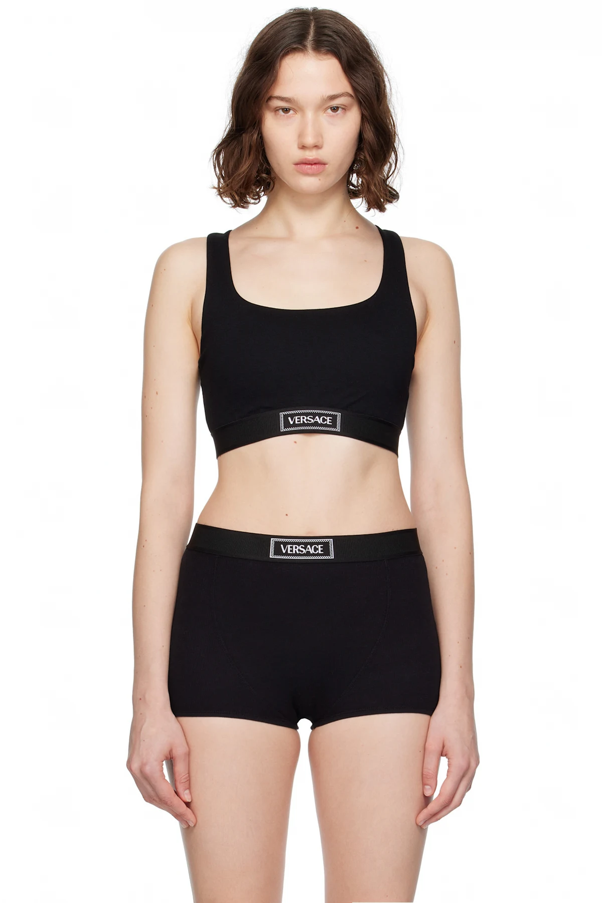 Black 'Versace' 90s Elastic Bra