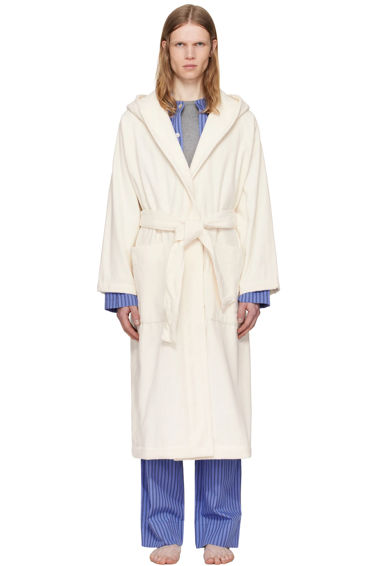 Off-White Terry Hooded Bathrobe
