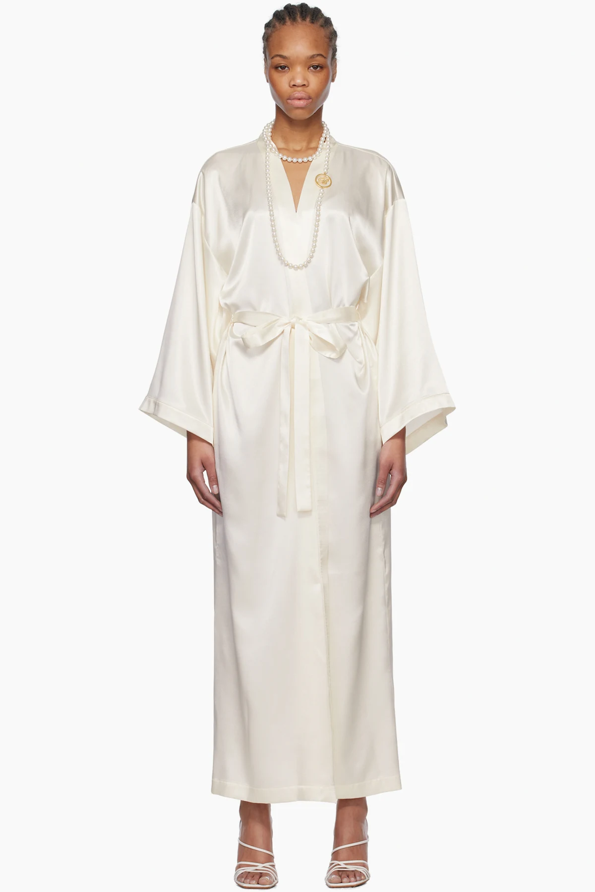 Off-White Rhinestone Logo Robe
