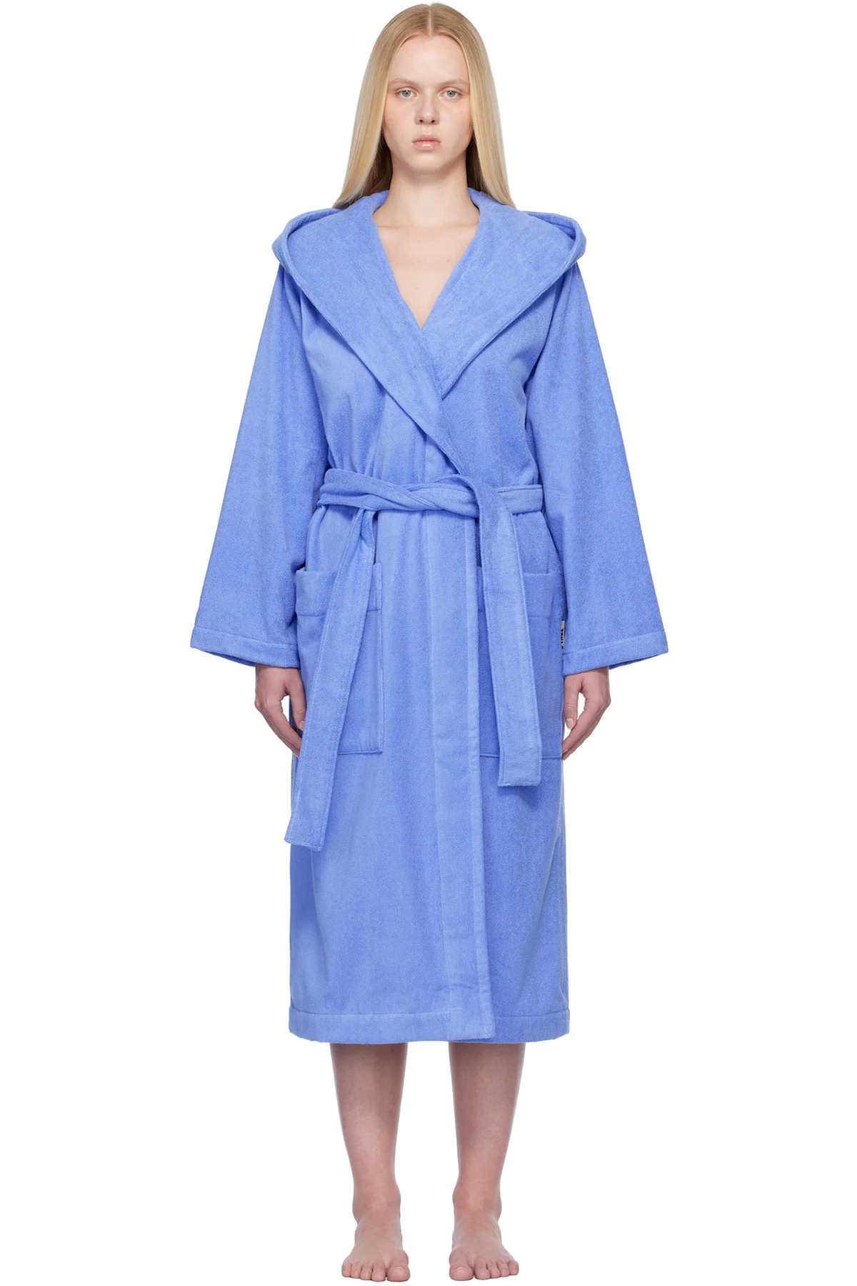 Blue Terry Hooded Bathrobe