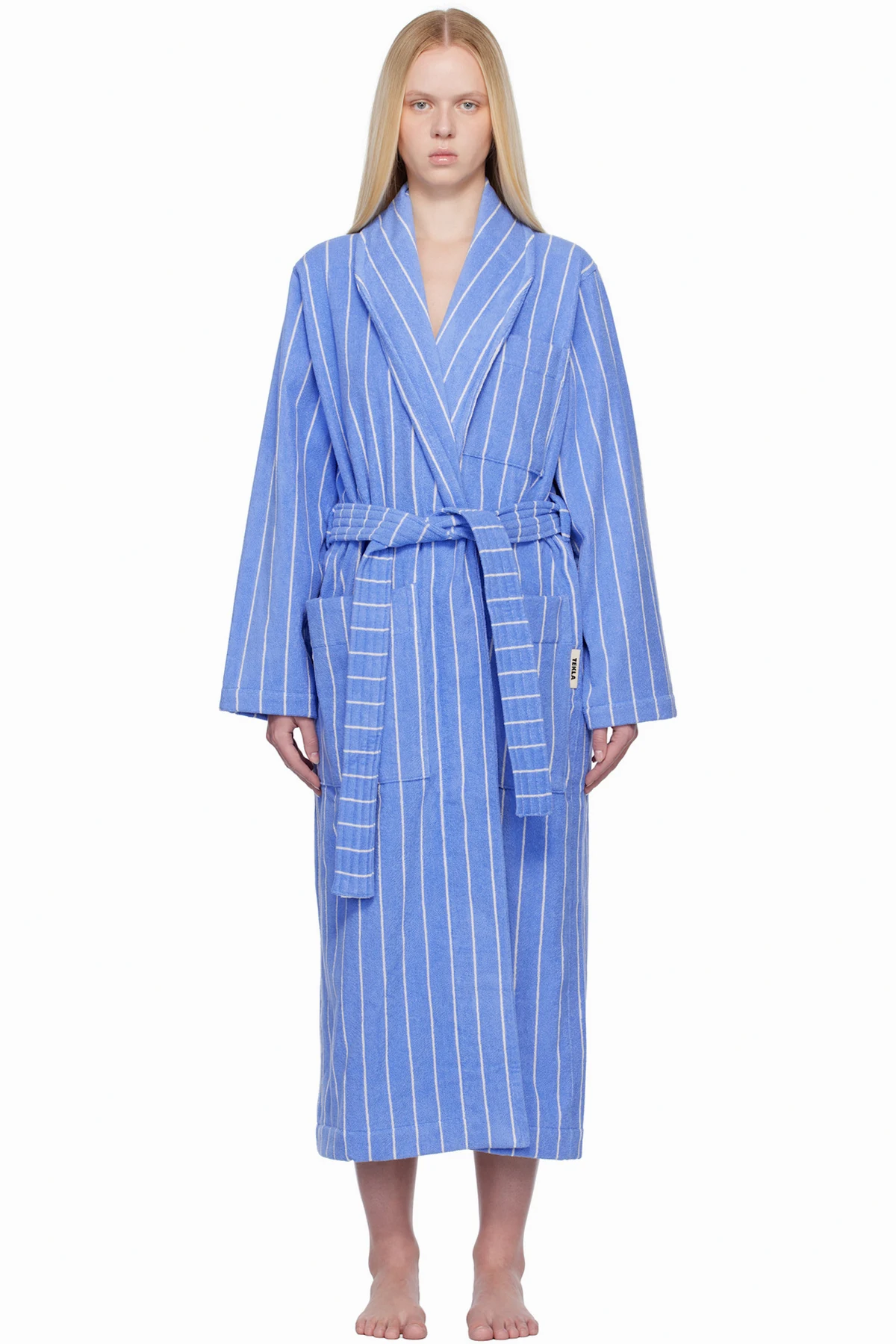 Blue & White Terry Classic Bathrobe