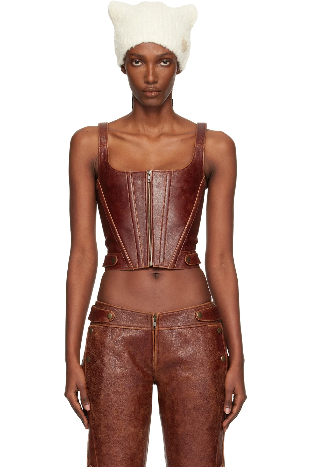 Brown Claw Leather Corset