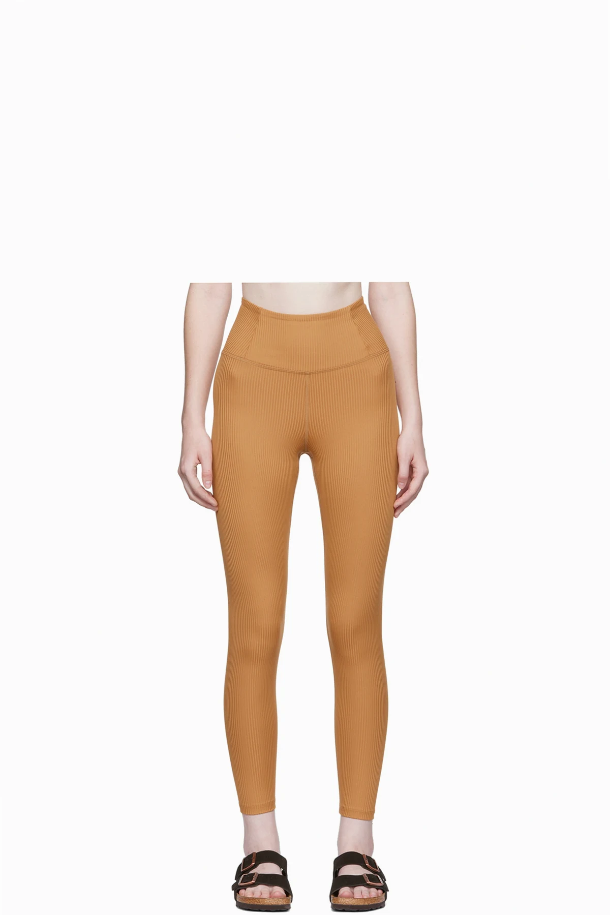 Tan Rib High-Rise Leggings
