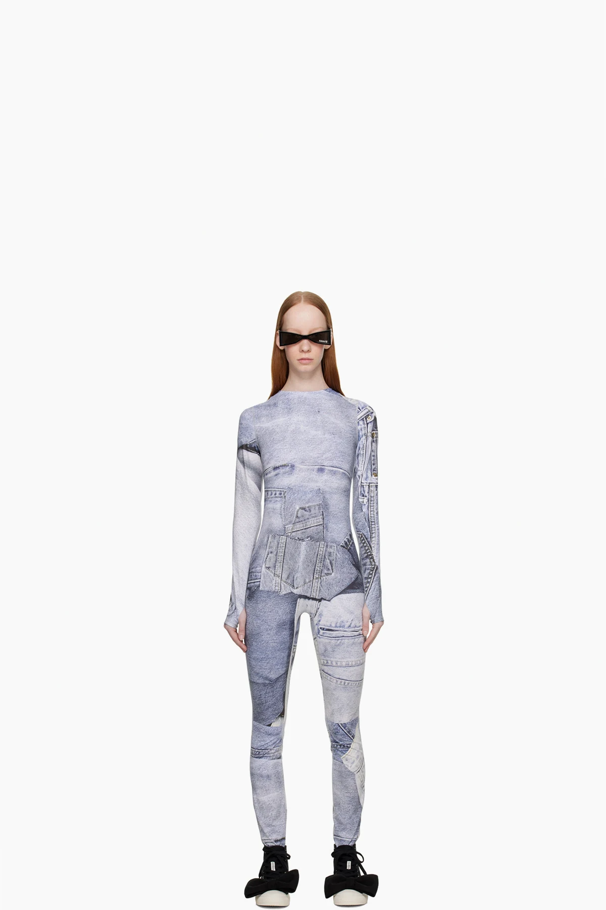 Blue Printed Bodysuit