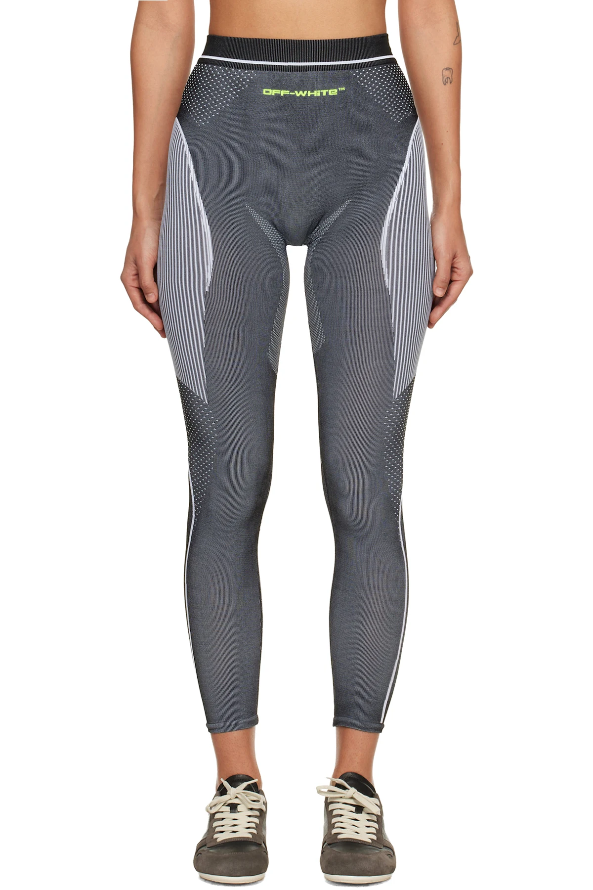 Gray Race Logo Arrow Seamless Leggings