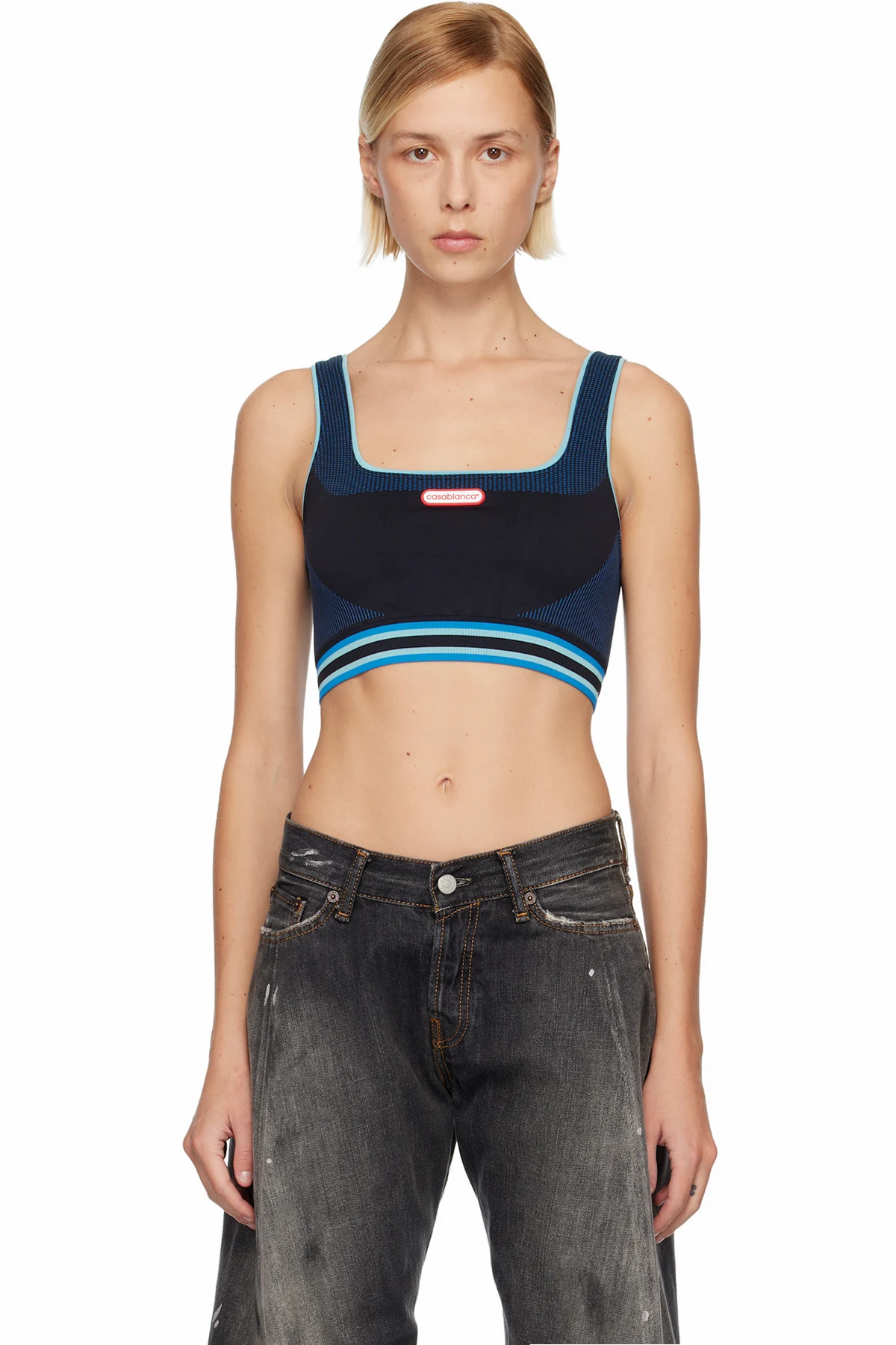 Black & Blue Seamless Sport Bra