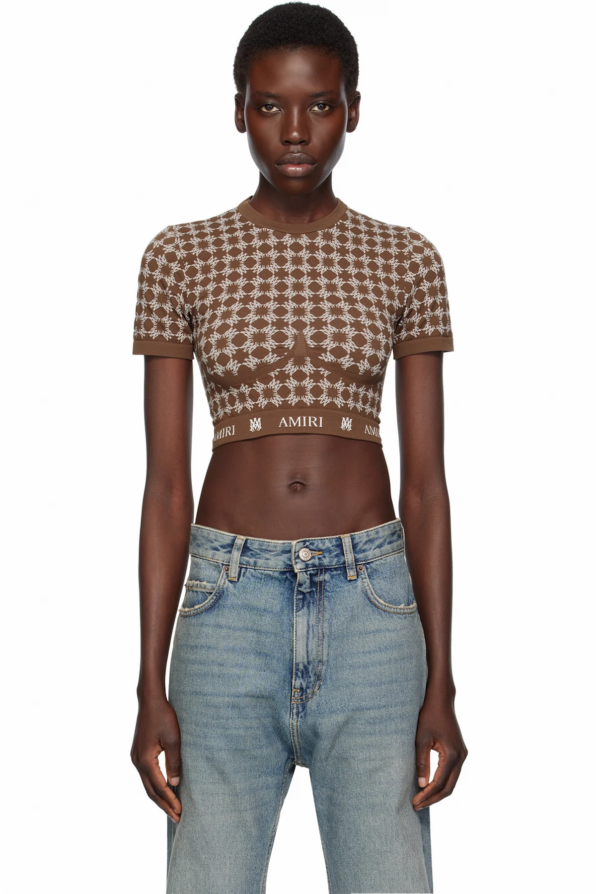 Brown MA Quad Seamless Short Sleeve Sport Top