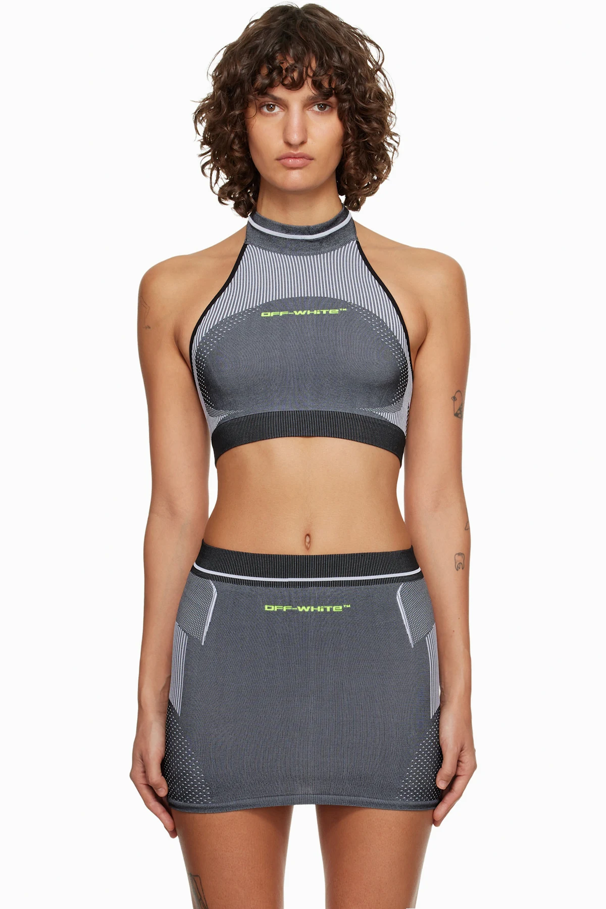 Gray Race Logo Arrow Seamless Sport Top