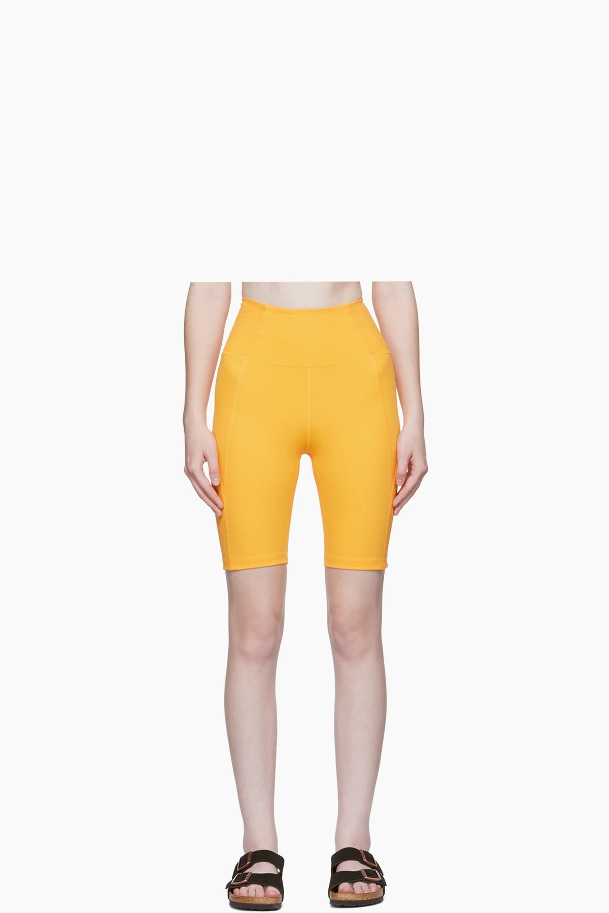Orange High-Rise Bike Shorts