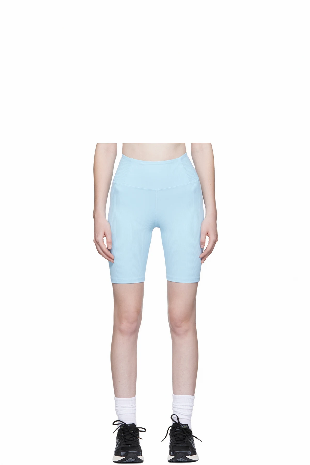 Blue Rib High-Rise Run Shorts