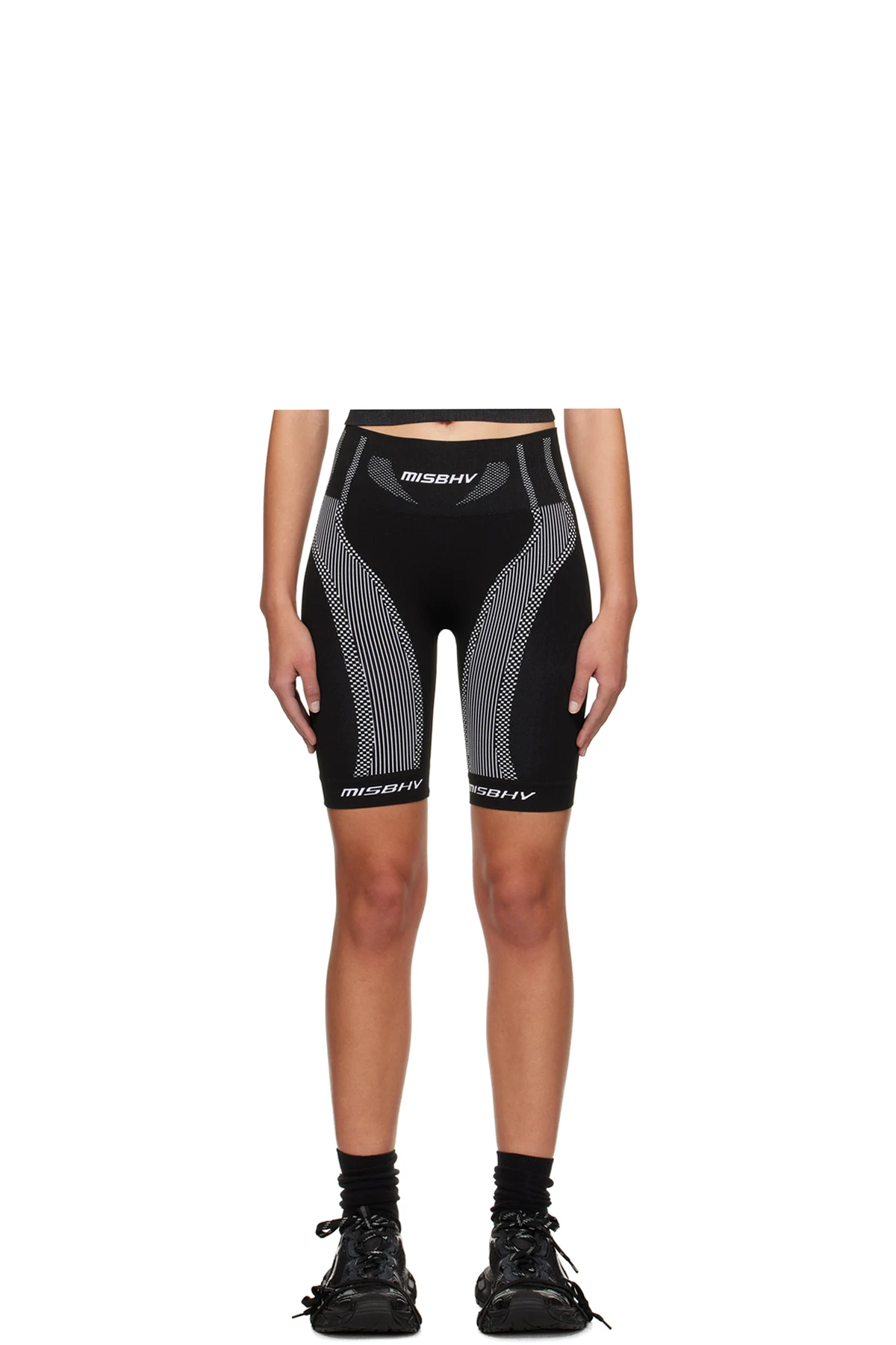 Black & White Biker Sport Shorts