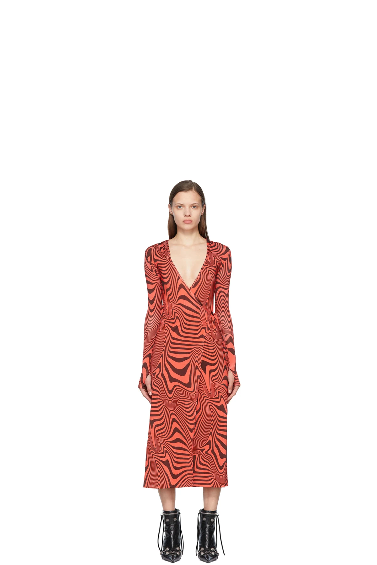 SSENSE Exclusive Red Viscose Robe