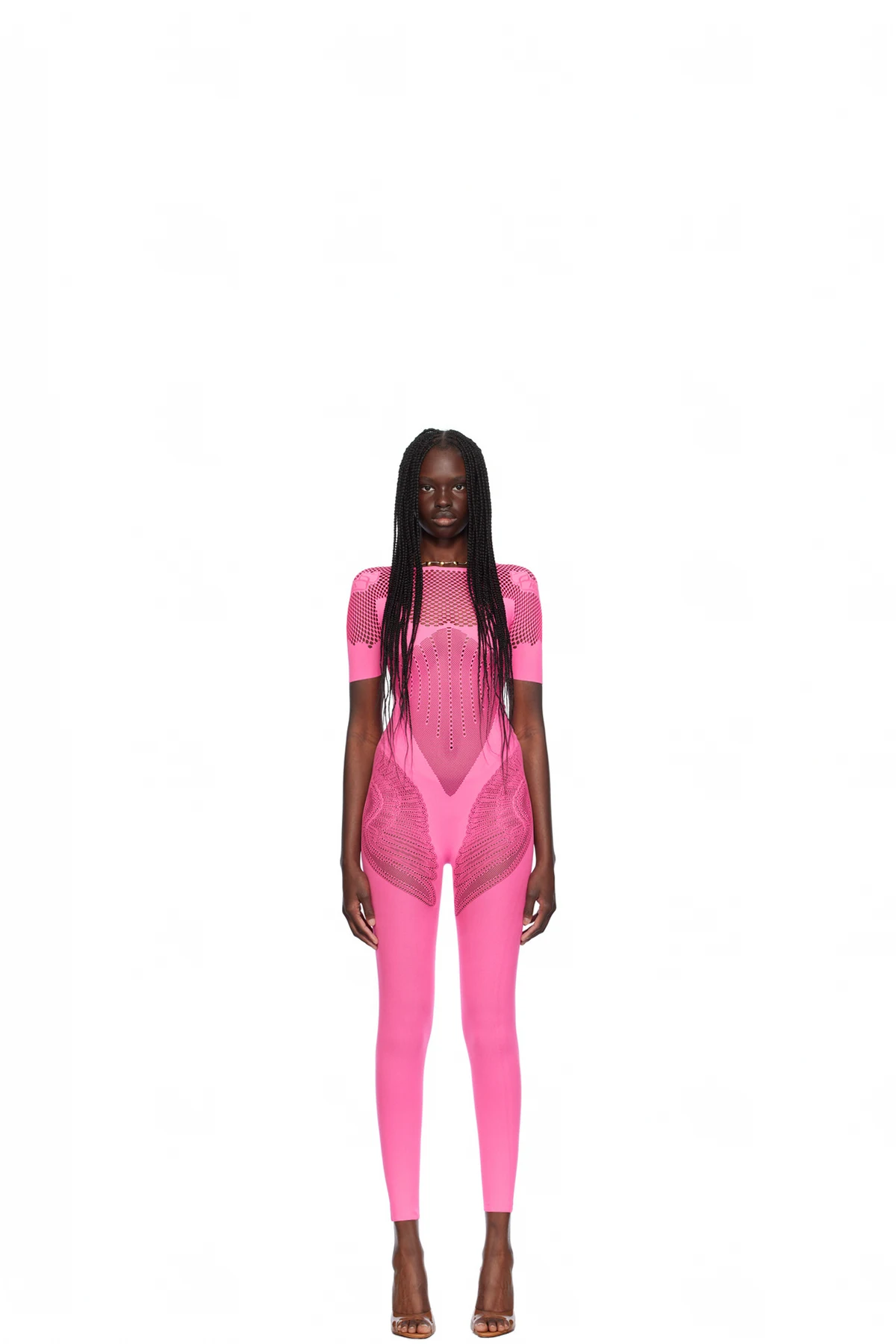 Pink Semi-Sheer Jumpsuit