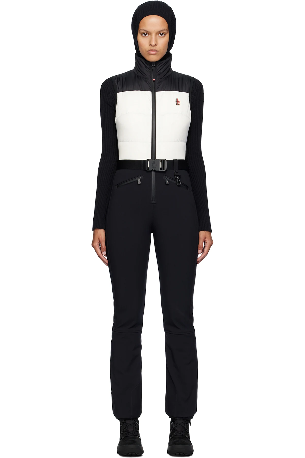 Black & White Ski Suit Down Jumpsuit