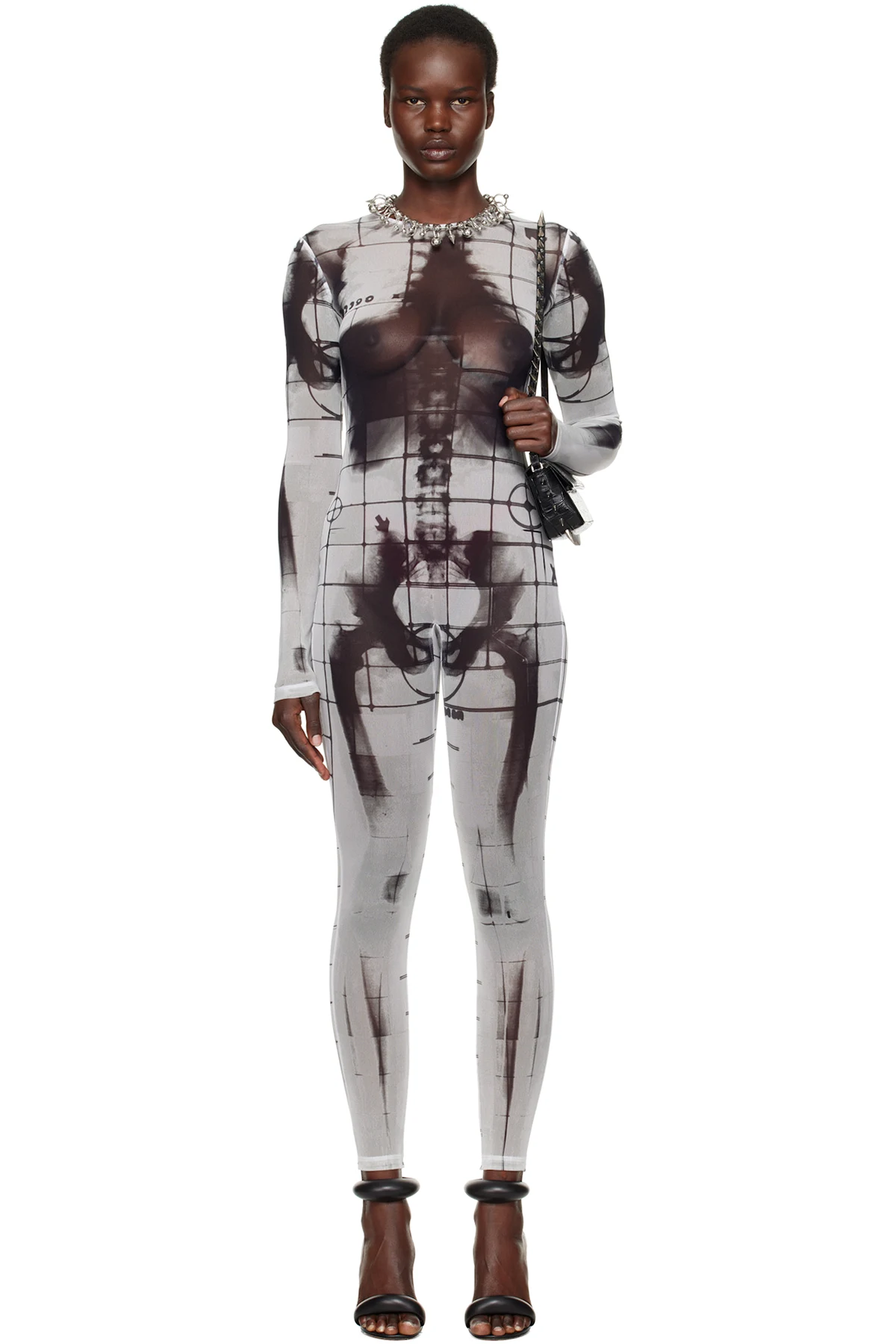 White & Black 'The Squeletor' Jumpsuit