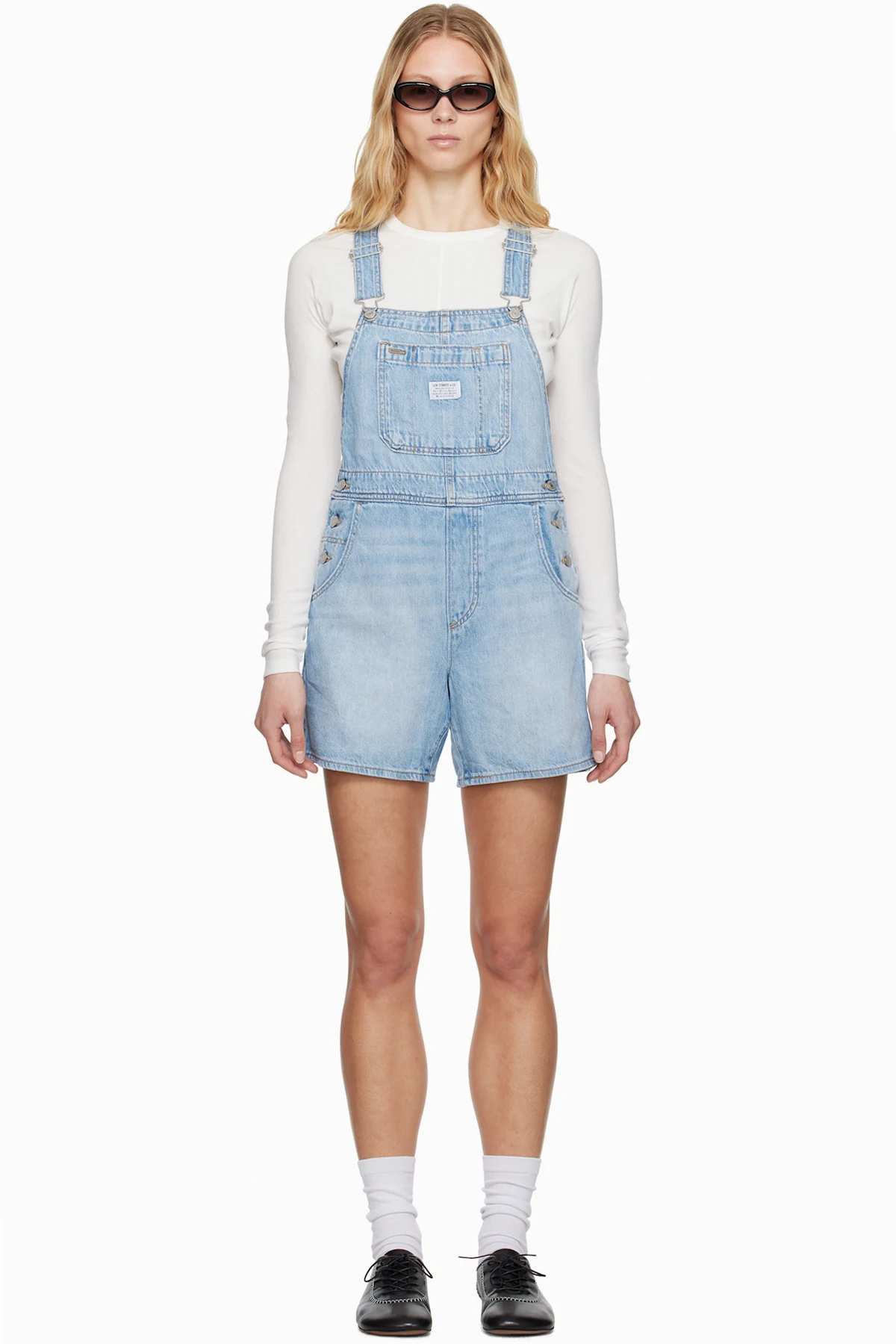 Blue Utility Short Denim Overalls