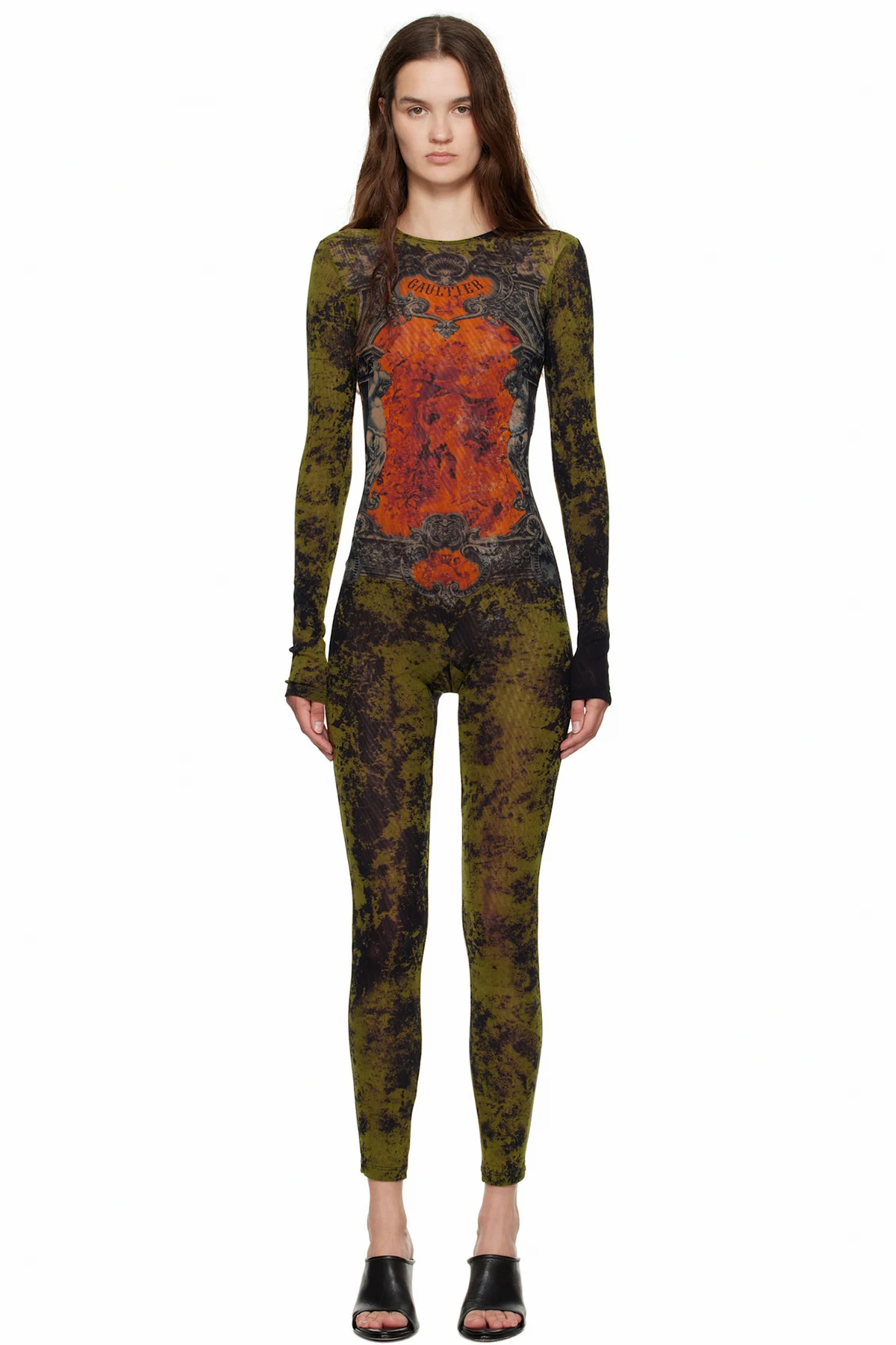 Khaki & Orange 'The Médaillon' Jumpsuit