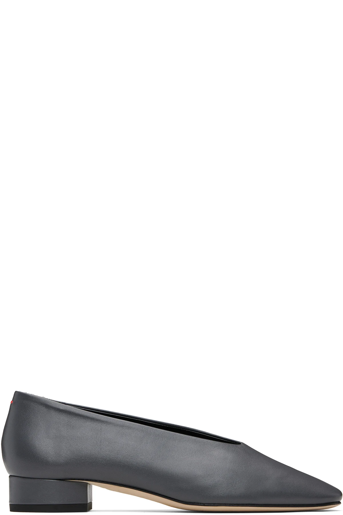 Gray Delia Low-Heeled Ballet Heels