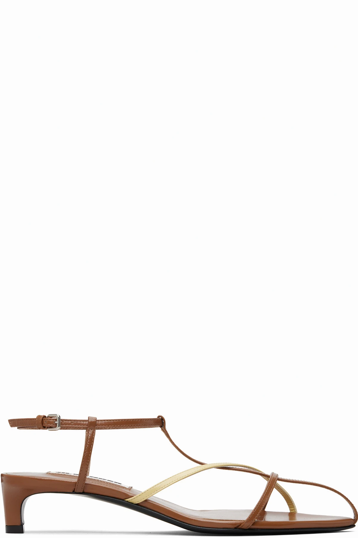 Tan Cage Low Heeled Sandals