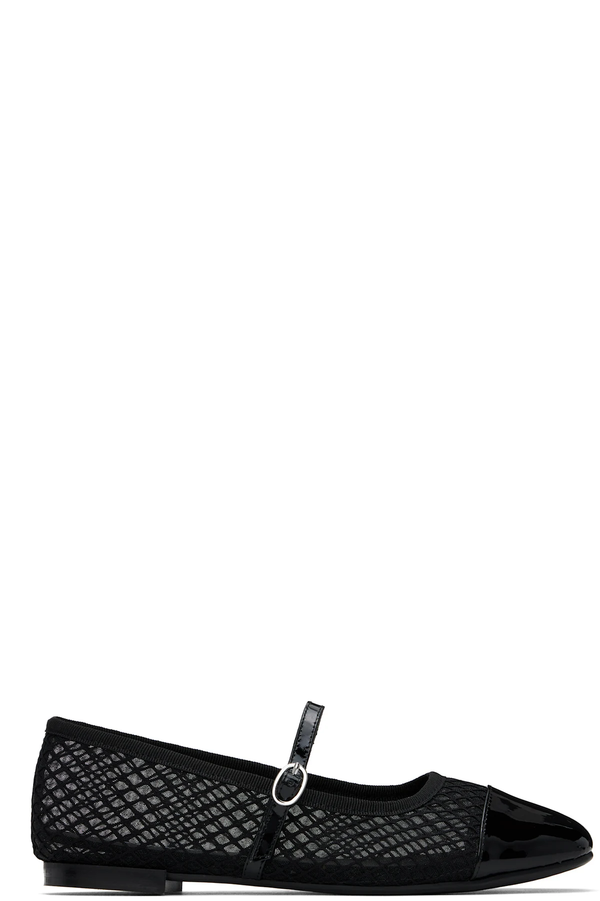Black Mesh Georgiana Mary-Jane Ballerina Flats