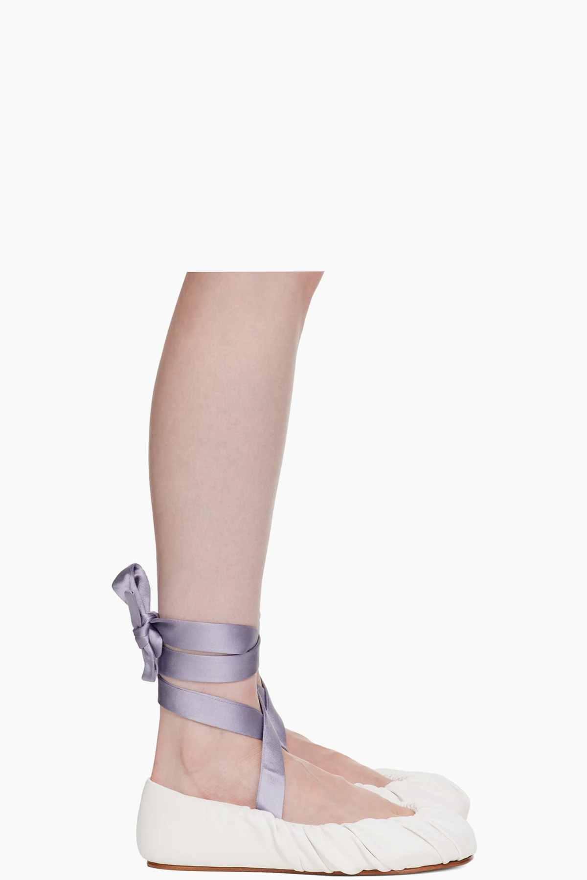 White Vegan Leather Ballerina Flats