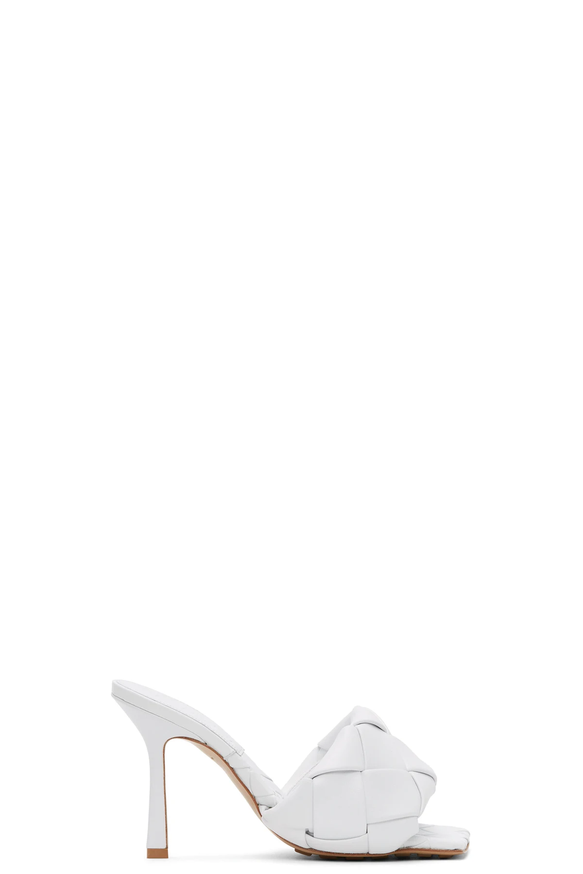 White Intrecciato Lido Heeled Sandals