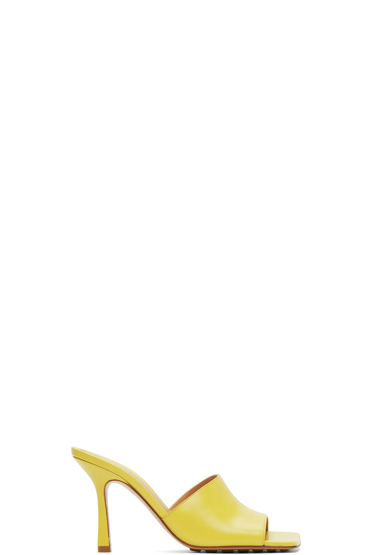 Yellow Stretch Heeled Sandals