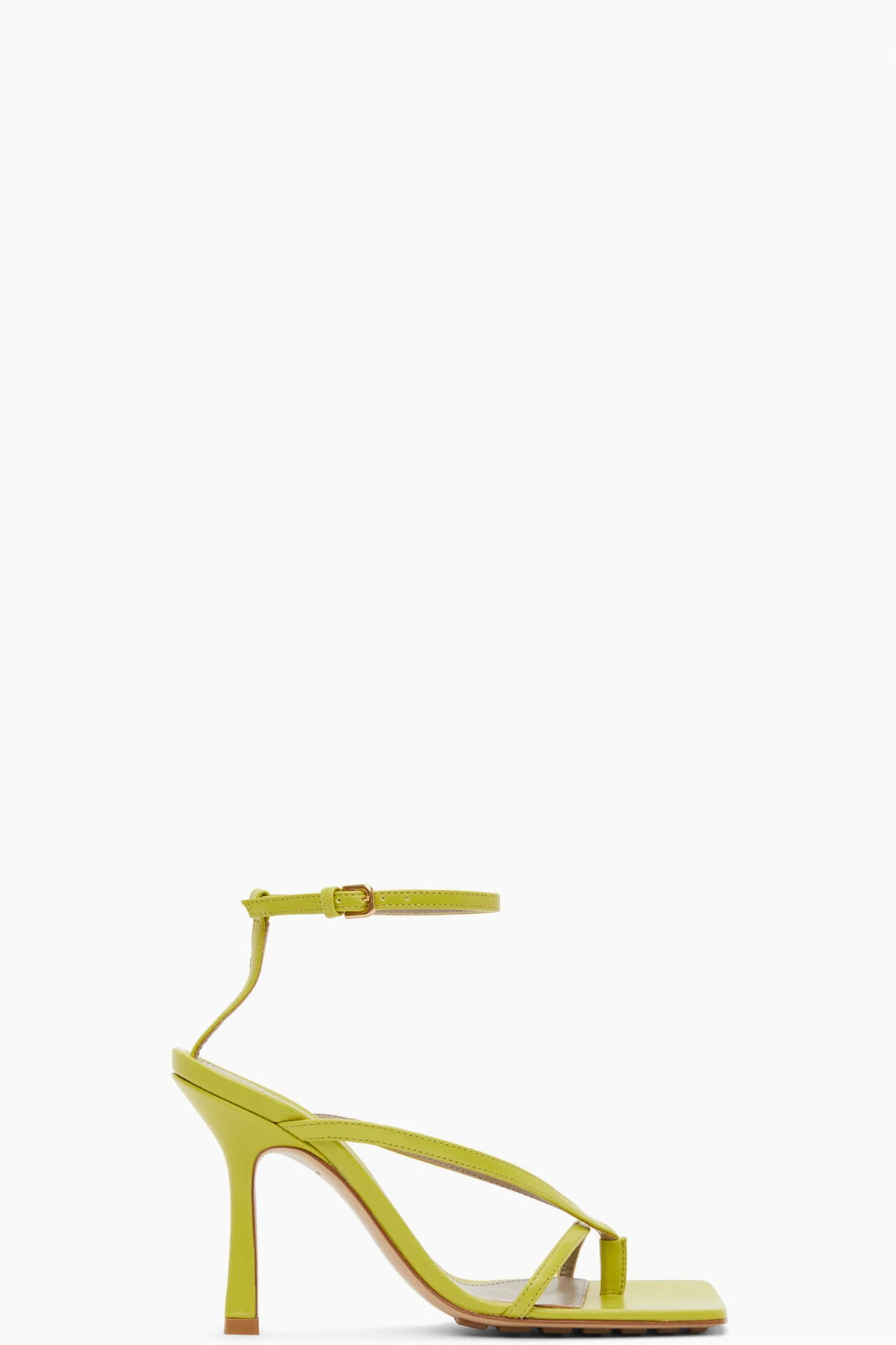 Green Strappy Stretch Heeled Sandals