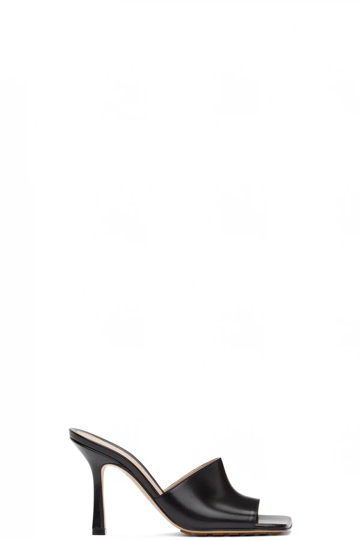 Black Stretch Heeled Mules