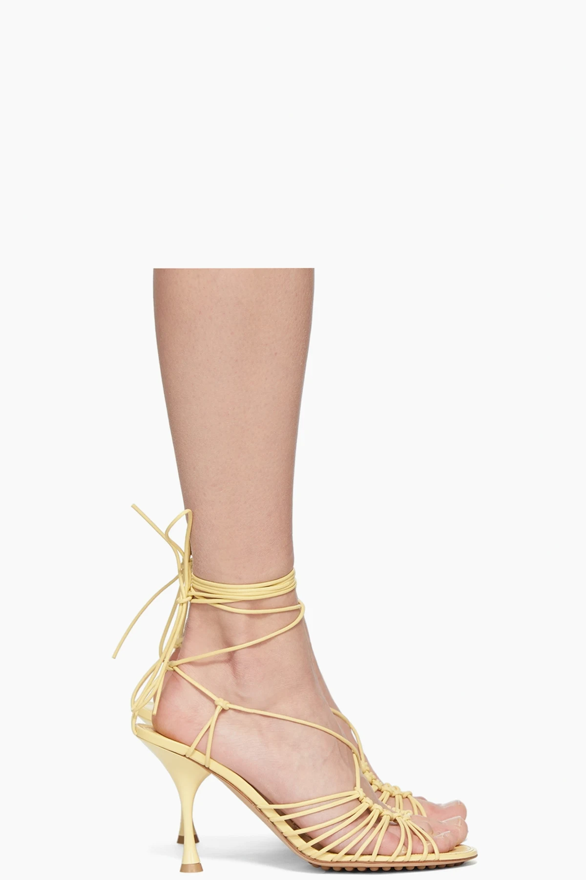 Yellow Lagoon Dot Heeled Sandals