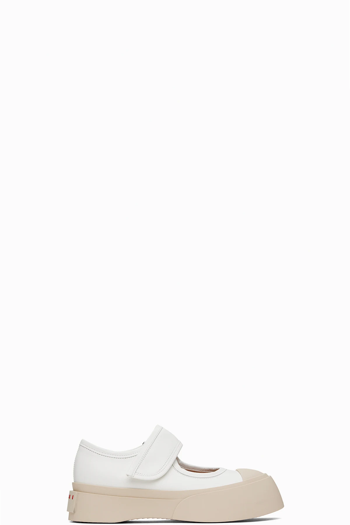 White Pablo Mary Jane Ballerina Flats