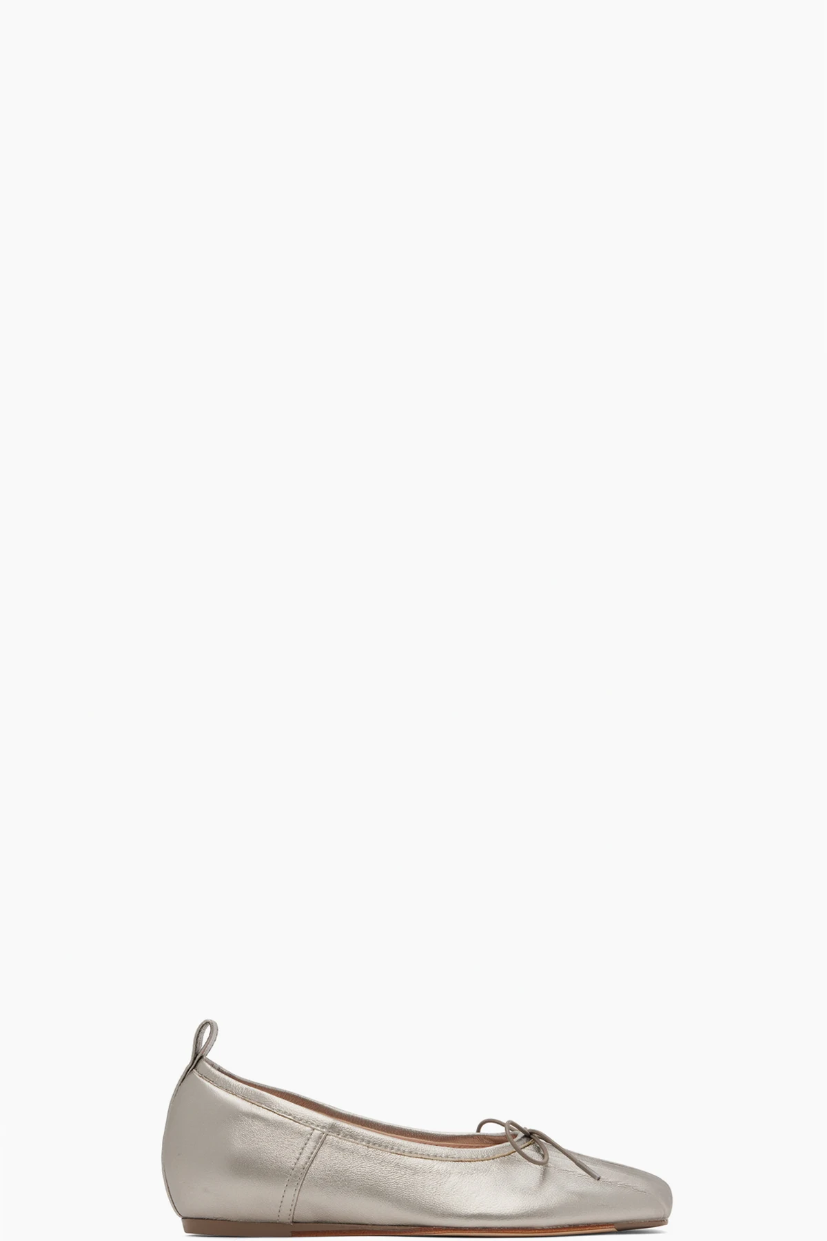 Silver Classic Pleated Ballerina Flats