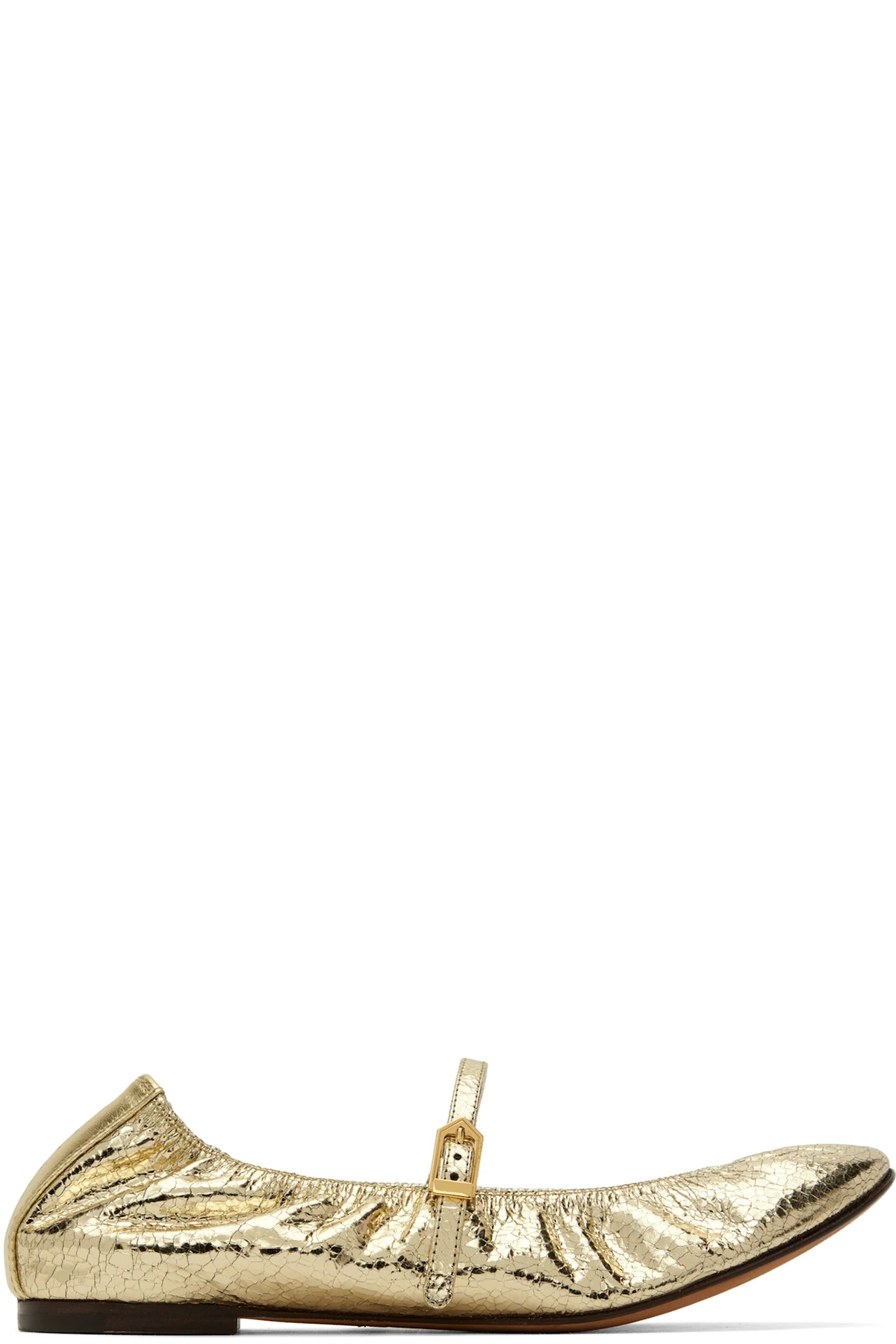 Gold Mary Jane Ballerina Flats