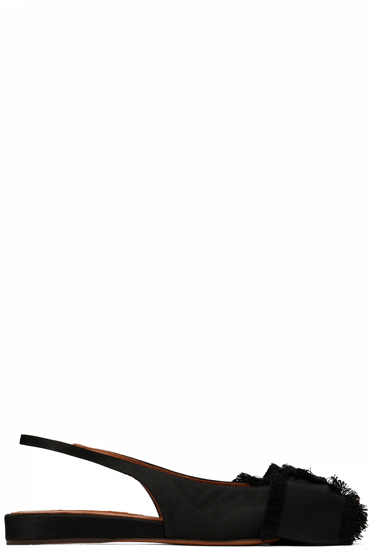 Black Slingback Satin Ballerina Flats